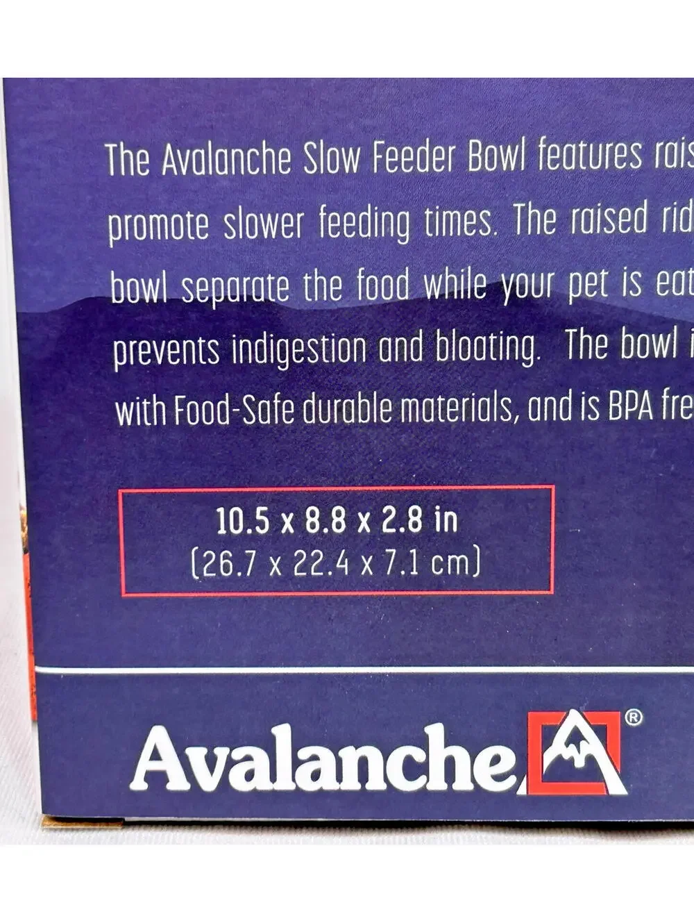 Avalanche Slow Feeder Dog Bowl 33 oz Raised Ridges BPA Free Food Safe Red New